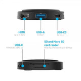 Kiinteä USB-keskitin MagHUB USB-C 7in1