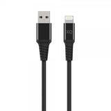 Xqisit USB–Lightning-kaapeli, punottu, erikoisvahva, 2 m, musta