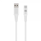 Xqisit USB-A–USB-C-kaapeli, punottu, erikoisvahva, 2 m, valkoinen