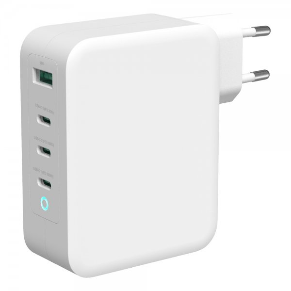 Deltaco Seinälaturi 3xUSB-C ja 1xUSB-A GaN 100W