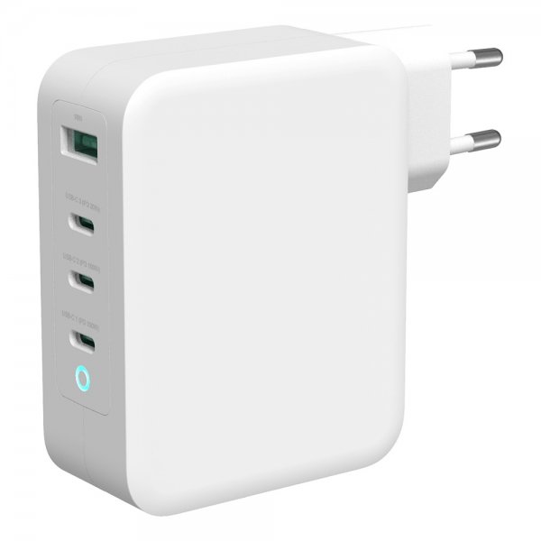 Deltaco Seinälaturi 3xUSB-C ja 1xUSB-A GaN 100W