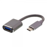 Deltaco USB-C 3.1 Gen 1–USB-A OTG -sovitin, tähtiharmaa