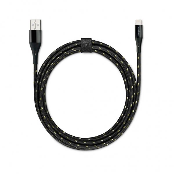 Usbepower USB–Lightning-kaapeli Kevlar 1,2 m musta kulta