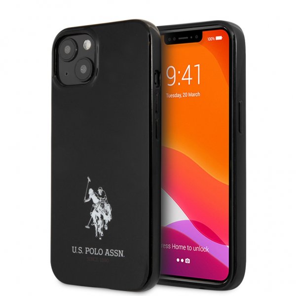 U.S. Polo iPhone 13 Mini -suojakuori logolla, musta