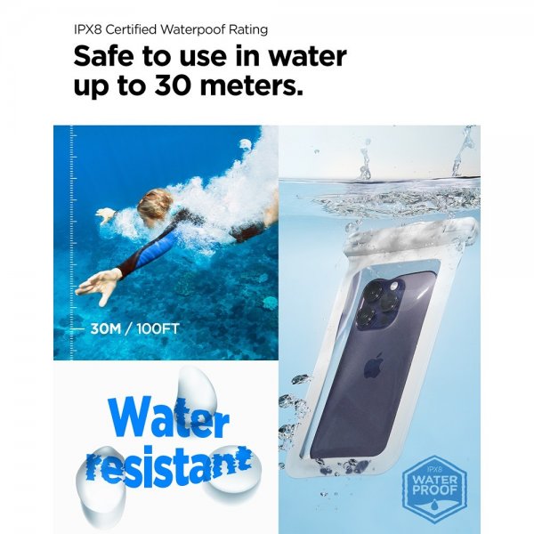 Spigen Vettentåligt Fodral Aqua Shield Valkoinen