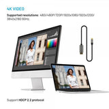 Kiinteä videokaapeli USB-C–HDMI 4K/60Hz 2m