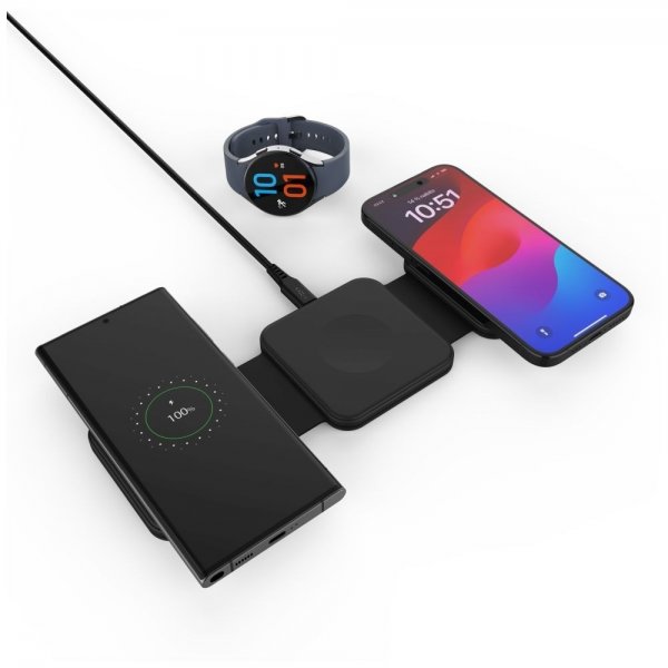 Kiinteä kokoontaittuva langaton 3in1 Flex -laturi Samsungille