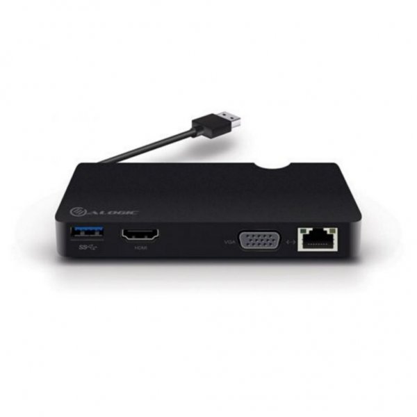 ALOGIC USB 3.0 -telakointiasema HDMI-, VGA-, Ethernet- ja USB-liitännöillä