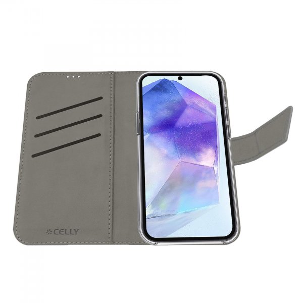 Celly Samsung Galaxy A56 -suojakotelo Wally Wallet Case, musta