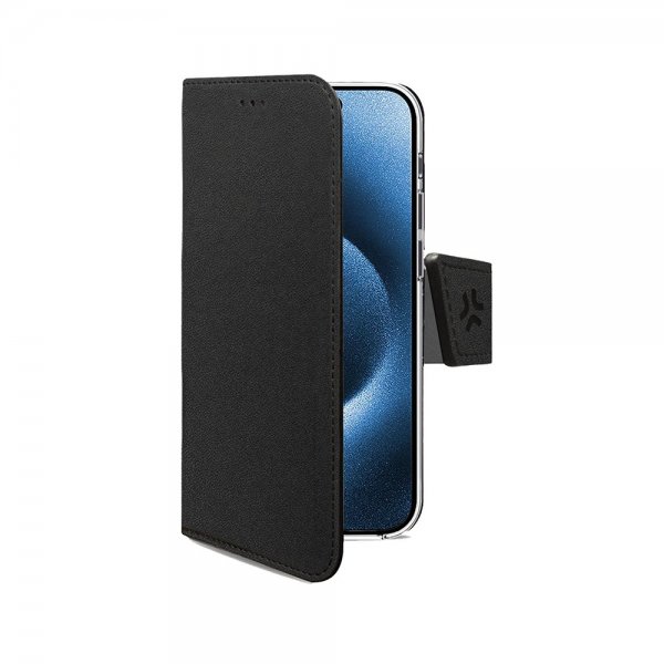 Celly iPhone 17 Pro -suojakuori Wally Wallet Case, musta