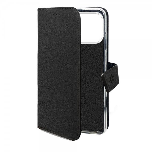 Celly iPhone 17 Pro -suojakuori Wally Wallet Case, musta