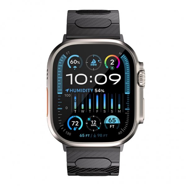 Just Mobile Apple Watch 44/45/46mm/Apple Watch Ultra -hihna hiilikuitua