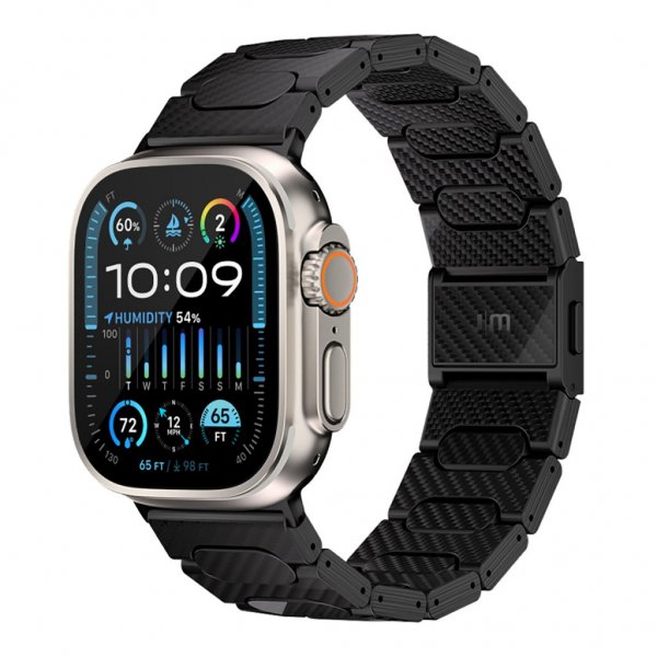 Just Mobile Apple Watch 44/45/46mm/Apple Watch Ultra -hihna hiilikuitua