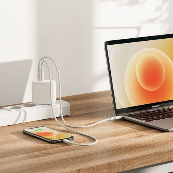 ALOGIC Rapid Power 2-porttinen (45+18W) GaN-laturi sis. 2 m USB-C-latauskaapelin