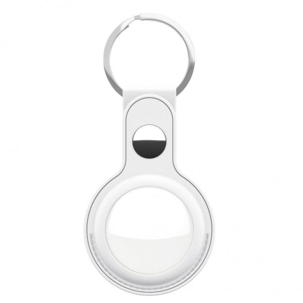 KeyBudz AirTag -pidike, nahka, 2 kpl, valkoinen