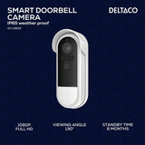 Deltaco Smart Home WiFi-ovikello kameralla IP65
