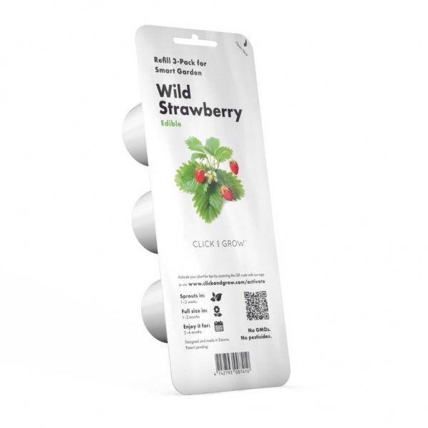 Click and Grow Smart Garden täyttöpakkaus 3 kpl - Metsämansikka