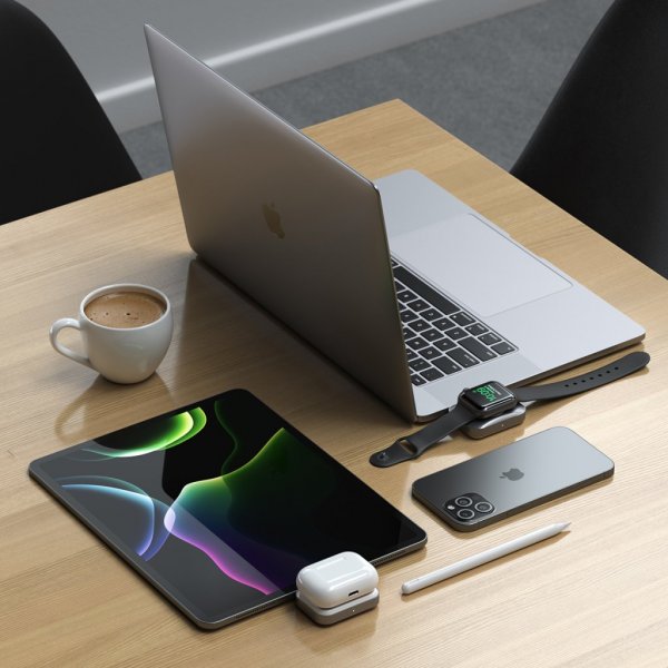 Satechi Dual Sided 2-in-1 USB-C -laturi Apple Watchille/AirPodeille