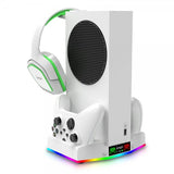 Ipega Xbox Series S -telakointiasema tuulettimella ja kuulokepidikkeellä