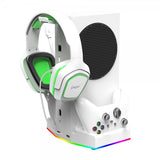 Ipega Xbox Series S -telakointiasema tuulettimella ja kuulokepidikkeellä