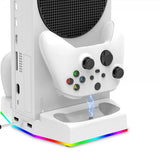Ipega Xbox Series S -telakointiasema tuulettimella ja kuulokepidikkeellä