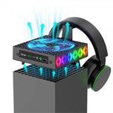 Ipega Xbox Series X -jäähdytystuuletin RGB-valolla ja kuulokepidikkeellä