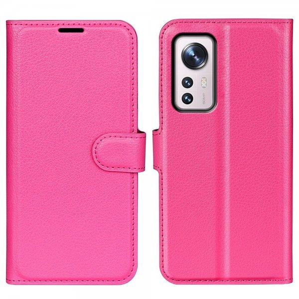 Xiaomi 12/12X Kotelo Litsi Magenta
