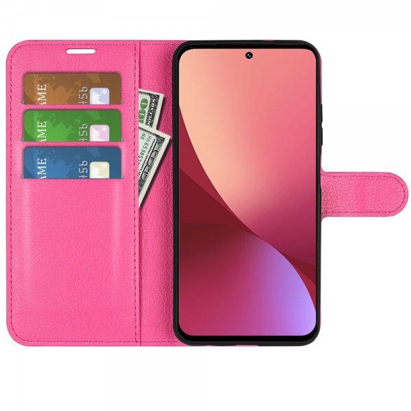 Xiaomi 12/12X Kotelo Litsi Magenta