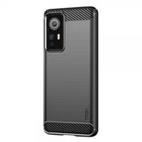 Mofi Xiaomi 12/12X Kuori Harjattu hiilikuitukuvio Musta