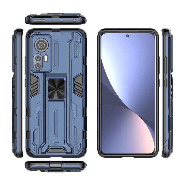 Xiaomi 12/12X Suojakuori Jalustatoiminto Sininen