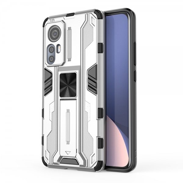 Xiaomi 12/12X Kuori Jalustatoiminnolla Hopea