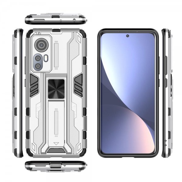 Xiaomi 12/12X Kuori Jalustatoiminnolla Hopea