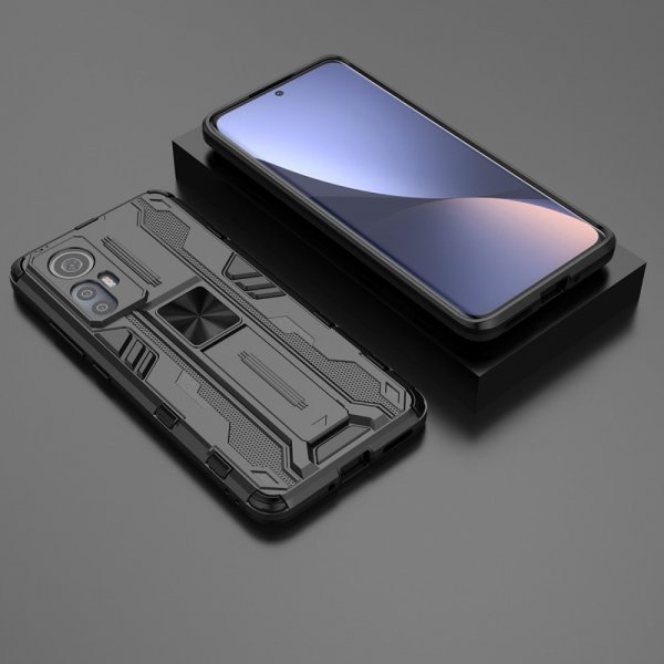 Xiaomi 12/12X Suojakuori Jalustatoiminto Musta