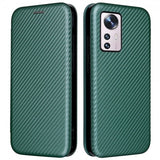 Xiaomi 12 Pro Kotelo Hiilikuitutekstuuri Vihreä