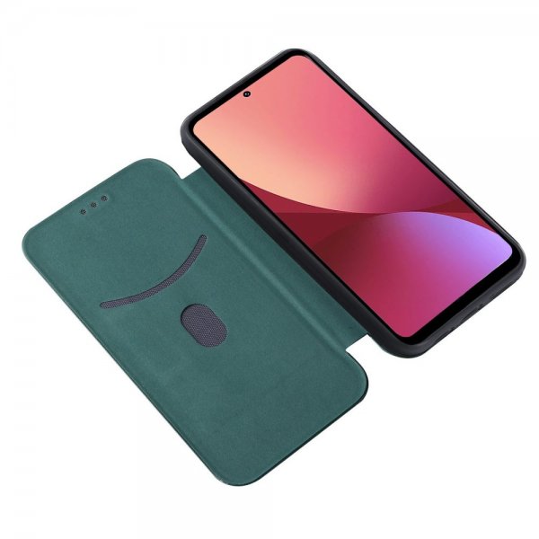 Xiaomi 12 Pro Kotelo Hiilikuitutekstuuri Vihreä