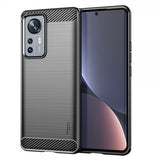 Mofi Xiaomi 12 Pro -kuori, harjattu hiilikuitukuvio, musta