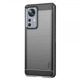 Mofi Xiaomi 12 Pro -kuori, harjattu hiilikuitukuvio, musta