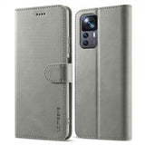 Lc.Imeeke Xiaomi 12T/12T Pro Kotelo Korttipaikalla Jalustatoiminto Harmaa