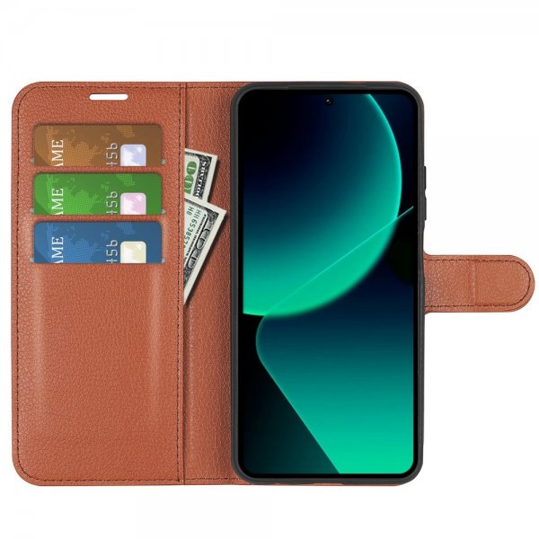 Xiaomi 13T/13T Pro Kotelo Litsi Ruskea