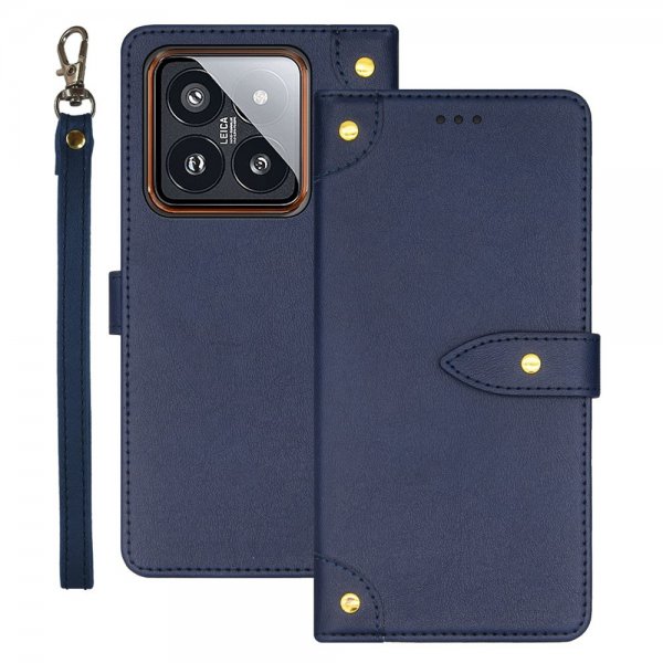 Xiaomi 14 -suojakotelo, jossa on hihna, sininen
