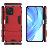 Xiaomi Mi 11 Lite Suojakuori Panssari Jalustatoiminnolla Punainen