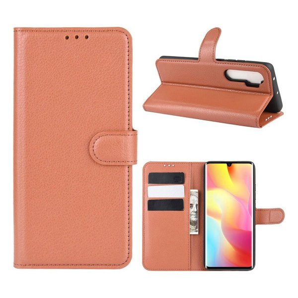 Xiaomi Mi Note 10 Lite Kotelo Jalustalla Ruskea