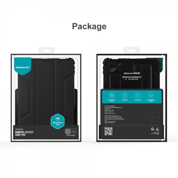 Nillkin Xiaomi Pad 6 Bumper Leather Case Pro, musta