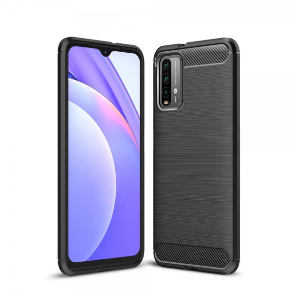 Xiaomi Poco M3 Kuori Harjattu hiilikuitukuvio Musta
