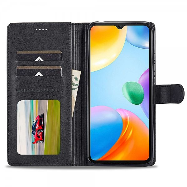 Lc.Imeeke Xiaomi Redmi 10C suojakotelo, jossa korttipaikat ja jalustatoiminto, musta