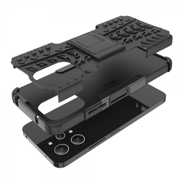 Xiaomi Redmi 12 Kuoret Rengaskuvio Jalustatoiminto Musta