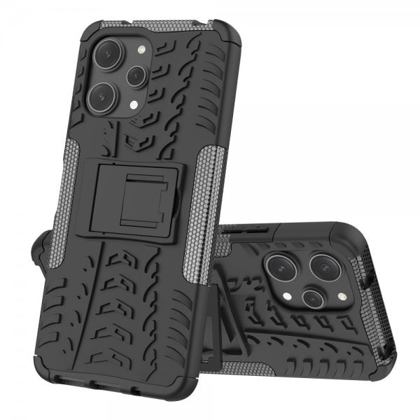 Xiaomi Redmi 12 Kuoret Rengaskuvio Jalustatoiminto Musta