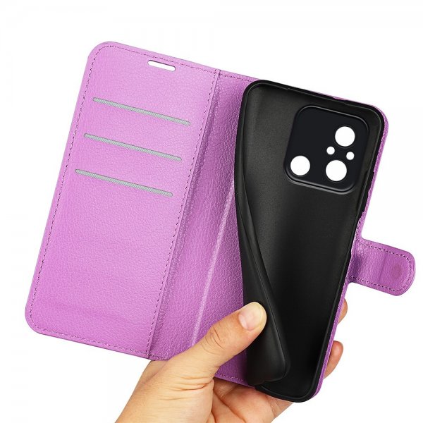 Xiaomi Redmi 12C Litsi Nahkakuori Violetti