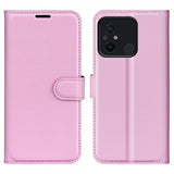 Xiaomi Redmi 12C Litsi Nahkainen Suojakotelo Rosa