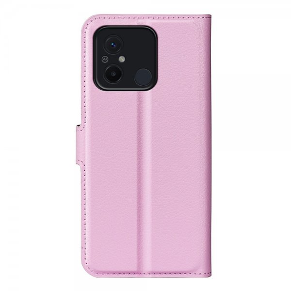 Xiaomi Redmi 12C Litsi Nahkainen Suojakotelo Rosa